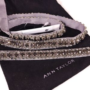 Ann Taylor Jeweled Belt Crystal Grey Bridal Sash